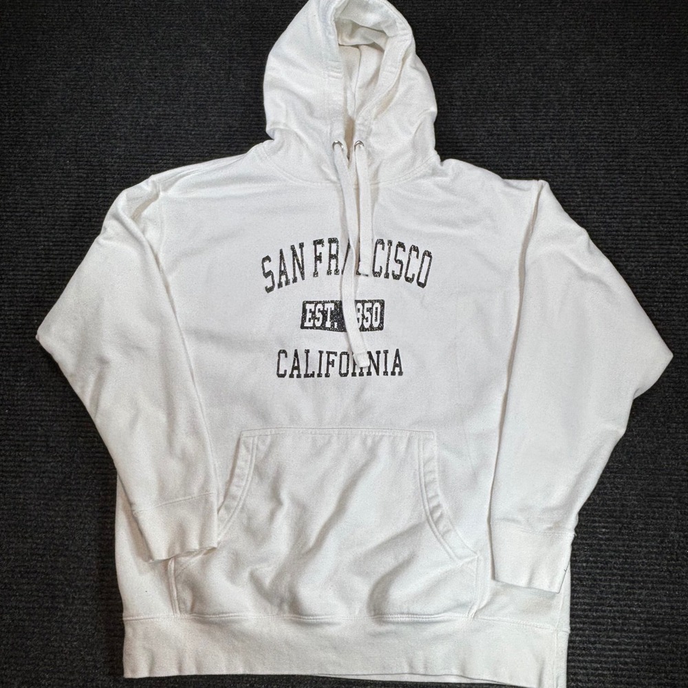 Republic Blues San Francisco California Hoodie White XL Souvenir Pullover